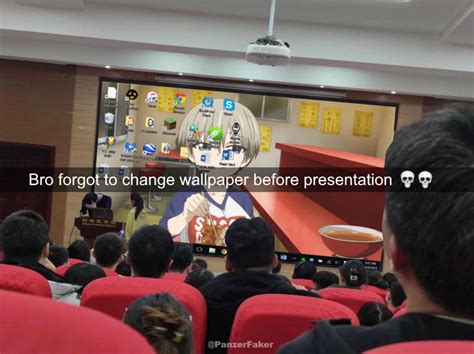 Bro forgot to change his wallpaper - Bro forgot to change wallpaper before presentation 💀💀 ... Feels like he's really cemented his style for the series. 1yr ⋅ mynutsaremusical.